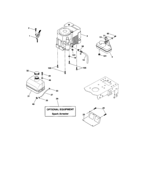 Engine Diagram and Parts List for 917273160  Craftsman Lawn Tractor