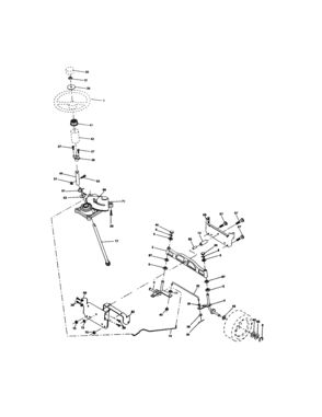 Steering Assembly Diagram and Parts List for 917273399  Craftsman Lawn Tractor