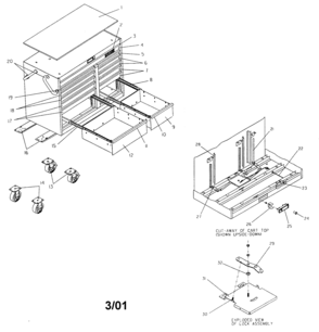 Cabinet Parts Diagram and Parts List for 706599260  Craftsman Tool Stand & Cart