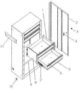 Cabinet Assy Diagram and Parts List for 706825850  Craftsman Tool Stand & Cart