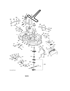 Mower Deck Diagram and Parts List for 917986421  Craftsman Lawn Tractor