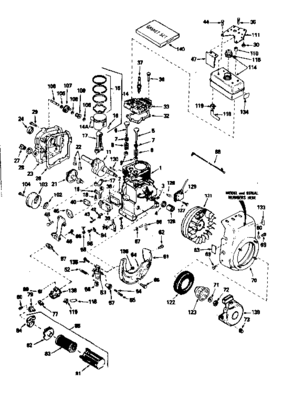 Engine Diagram and Parts List for 143751032  Craftsman Engine