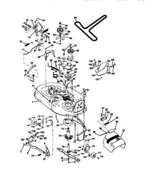 Mower Deck Diagram and Parts List for 917270710  Craftsman Lawn Tractor