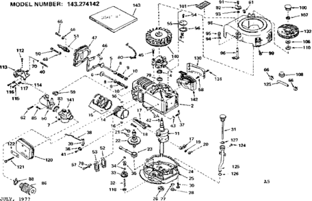 Part Location Diagram of 34073A Craftsman Control asm.