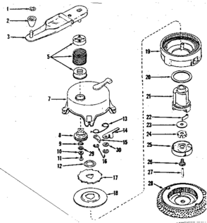No-pull Starter No. 590365 Diagram and Parts List for 143126011  Craftsman Engine