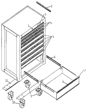 Part Location Diagram of A9331 Craftsman Tool Chest Hardware Bag Assembly