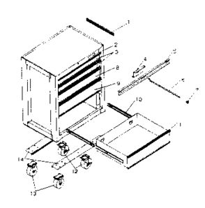 Cabinet Parts Diagram and Parts List for 706596882  Craftsman Tool Stand & Cart