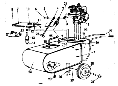 Main Frame Diagram and Parts List for 471450020  Craftsman Pressure Washer