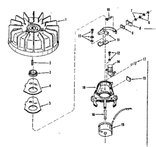 Magneto Diagram and Parts List for 14362200  Craftsman Engine