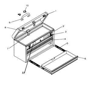 Portable Chest Diagram and Parts List for 706653355  Craftsman Tool Stand & Cart