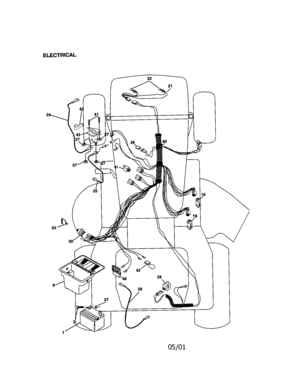 Electrical Diagram and Parts List for 917272063  Craftsman Lawn Tractor