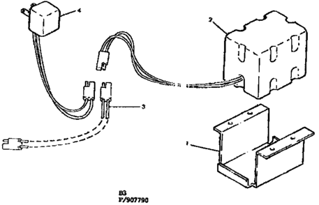 Battery Diagram and Parts List for 131907790  Craftsman Lawn Mower
