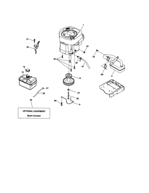 Engine Diagram and Parts List for 917287110  Craftsman Lawn Tractor