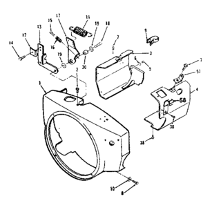 Blower Housing And Governor Diagram and Parts List for 73910896B  Craftsman Engine
