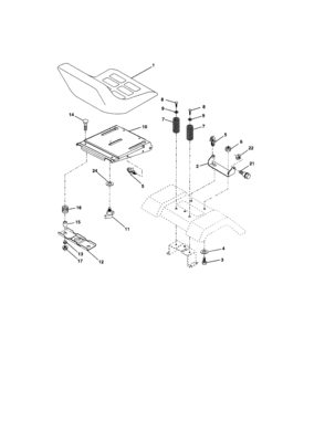 Seat Assembly Diagram and Parts List for 917273395  Craftsman Lawn Tractor