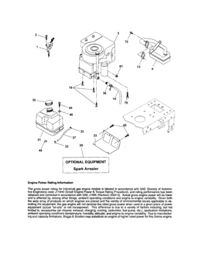 Engine Diagram and Parts List for 917287012  Craftsman Lawn Tractor