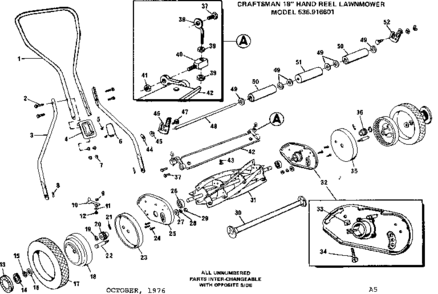 Unit Parts Diagram and Parts List for 536916601  Craftsman Lawn Mower