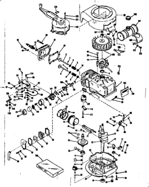 Basic Engine Diagram and Parts List for 143101030  Craftsman Engine