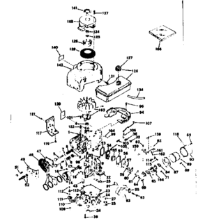 Basic Engine Diagram and Parts List for 143226132  Craftsman Engine