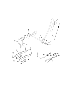 Lift Assembly Diagram and Parts List for 917271833  Craftsman Lawn Tractor