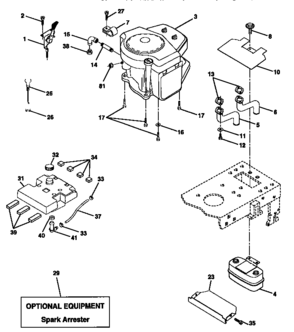 Engine Diagram and Parts List for 917259172  Craftsman Lawn Tractor