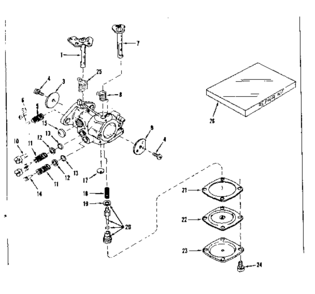 Carburetor No. 29780 Diagram and Parts List for 143501190  Craftsman Engine