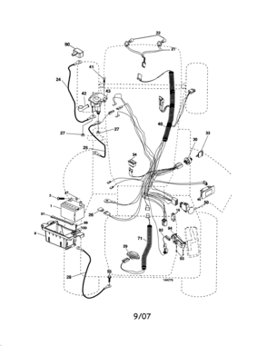 Electrical Diagram and Parts List for 917276904  Craftsman Lawn Tractor