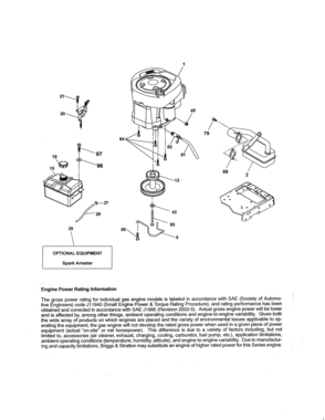 Engine Diagram and Parts List for 917289071  Craftsman Lawn Tractor