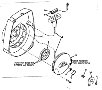 Shroud And Rewind Starter No. 590421 Diagram and Parts List for 91763204  Craftsman Chainsaw