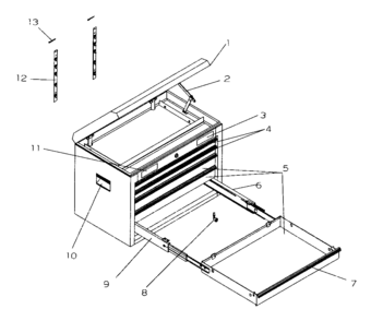Tool Chest Diagram and Parts List for 706597146  Craftsman Tool Stand & Cart