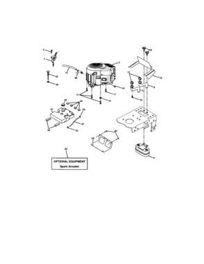 Engine Diagram and Parts List for 917272862  Craftsman Lawn Tractor