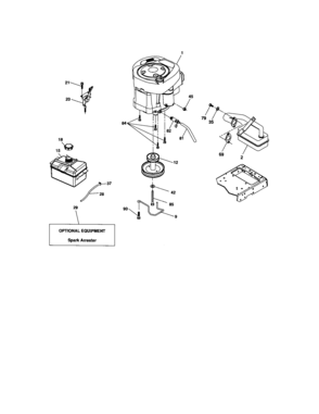 Engine Diagram and Parts List for 917276642  Craftsman Lawn Tractor