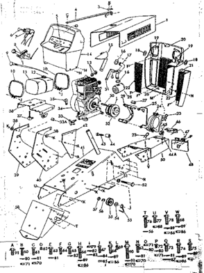 Top Half Diagram and Parts List for 91725640  Craftsman Lawn Tractor