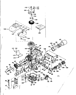 Basic Engine Diagram and Parts List for 143177012  Craftsman Engine