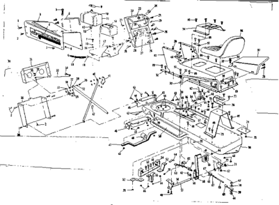 Top Half Diagram and Parts List for 53696360  Craftsman Lawn Mower