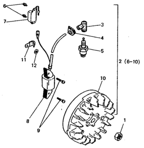 Flywheel And Ignition System Diagram and Parts List for 636299950  Craftsman Engine