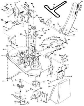 38" Mower Diagram and Parts List for 917255572  Craftsman Lawn Tractor