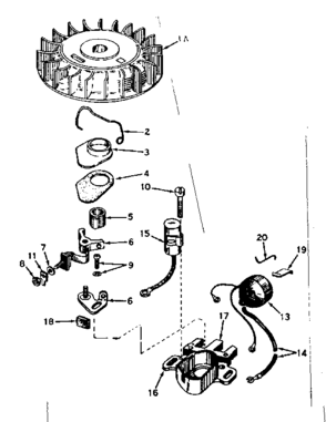 Magneto No. 610689a Diagram and Parts List for 143575012  Craftsman Engine