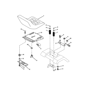 Seat Diagram and Parts List for 917273134  Craftsman Lawn Tractor