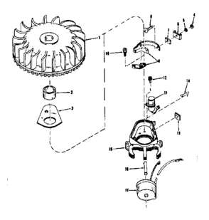 Magneto (wico Fw-2617) Diagram and Parts List for 14323250  Craftsman Engine