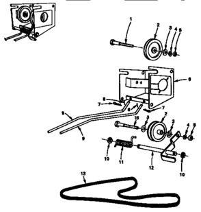 Idler Assembly Diagram and Parts List for 917253652  Craftsman Lawn Mower