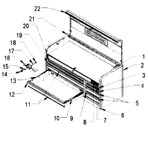 Main Asy Diagram and Parts List for 706586660  Craftsman Tool Stand & Cart