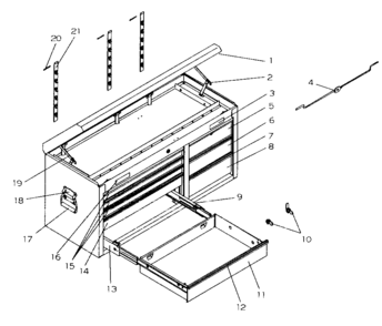 Tool Chest Diagram and Parts List for 706591684  Craftsman Tool Stand & Cart