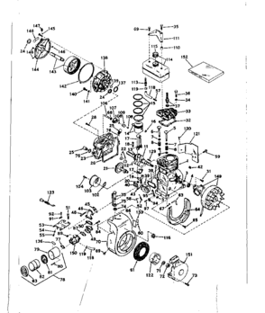 Basic Engine Diagram and Parts List for 143561132  Craftsman Engine