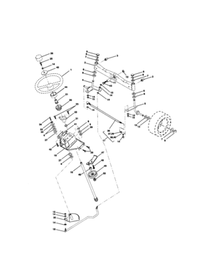Steering Diagram and Parts List for 917275000  Craftsman Lawn Tractor