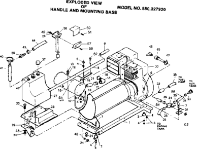 Handle And Mounting Base 327920 Diagram and Parts List for 580327931  Craftsman Engine