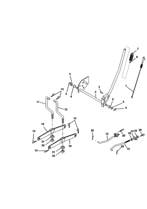 Lift Assembly Diagram and Parts List for 917270512  Craftsman Lawn Tractor