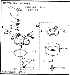 Replacement Parts Diagram and Parts List for 143294592  Craftsman Engine