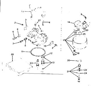 Carburetor Diagram and Parts List for 143602102  Craftsman Engine