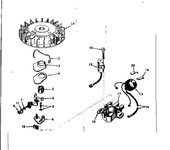 Magneto Diagram and Parts List for 143566242  Craftsman Engine